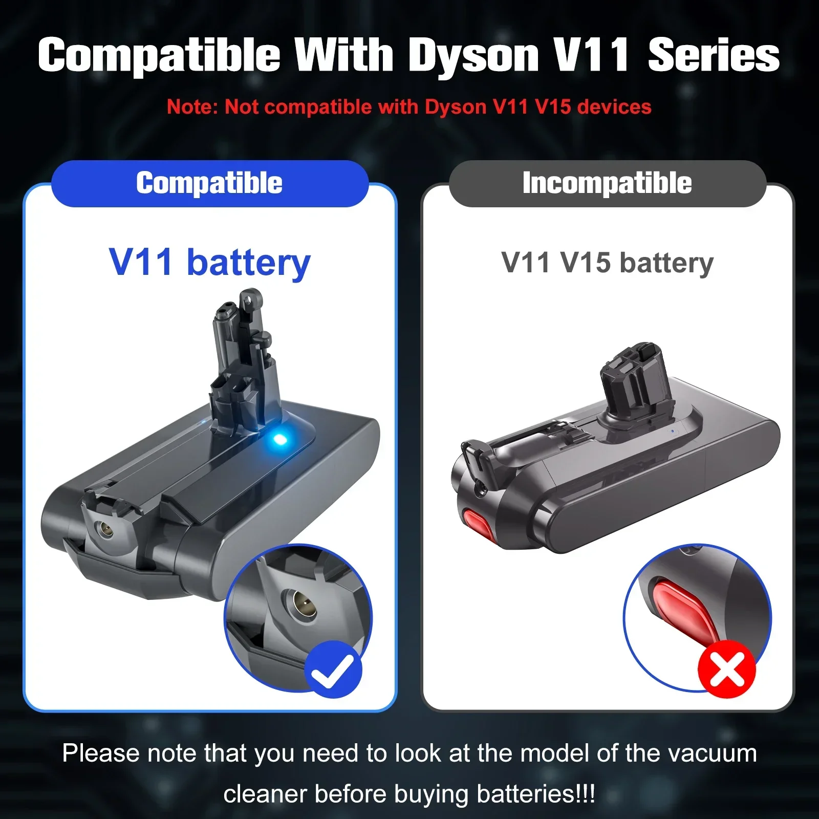 For Dyson V11 Screw Type Replacement Battery 25.2V 7000mAh SV15 Vacuum Cleaner Battery For V11 Series Rechargeable Battery