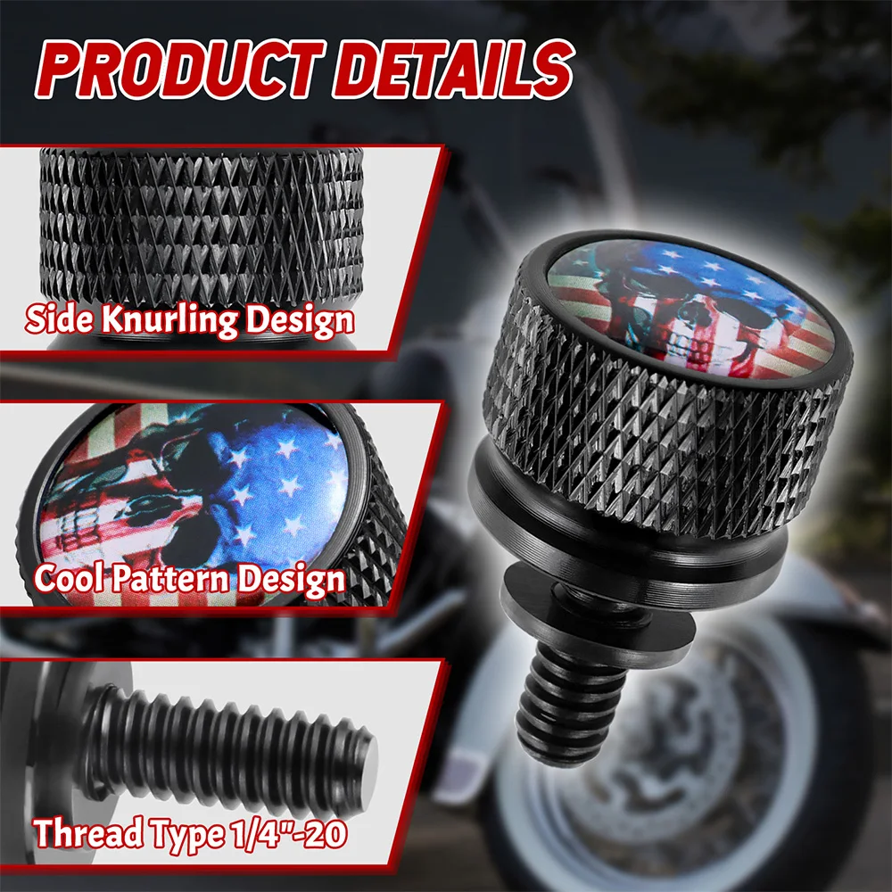 For Harley Sportster Dyna Glide Softail Street 1996-2015 Motorcycle Rear Seat Bolt Fender Bolt Screw 1/4
