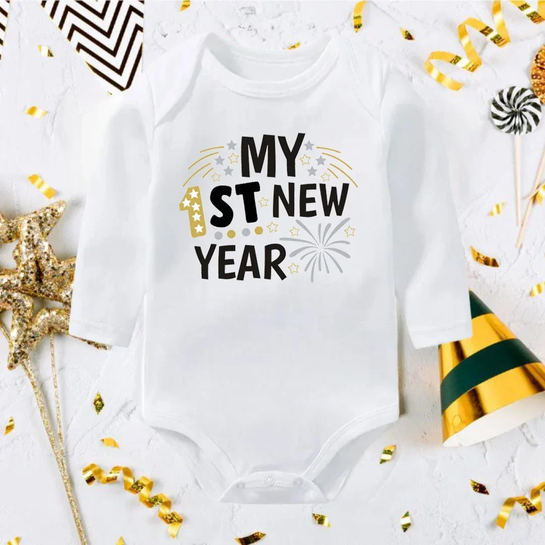Mi primer año nuevo, Body de manga larga para bebé, niño y niña, bata informal a la moda, Ropa, peleles para bebé recién nacido, vacaciones de Año Nuevo, el mejor regalo