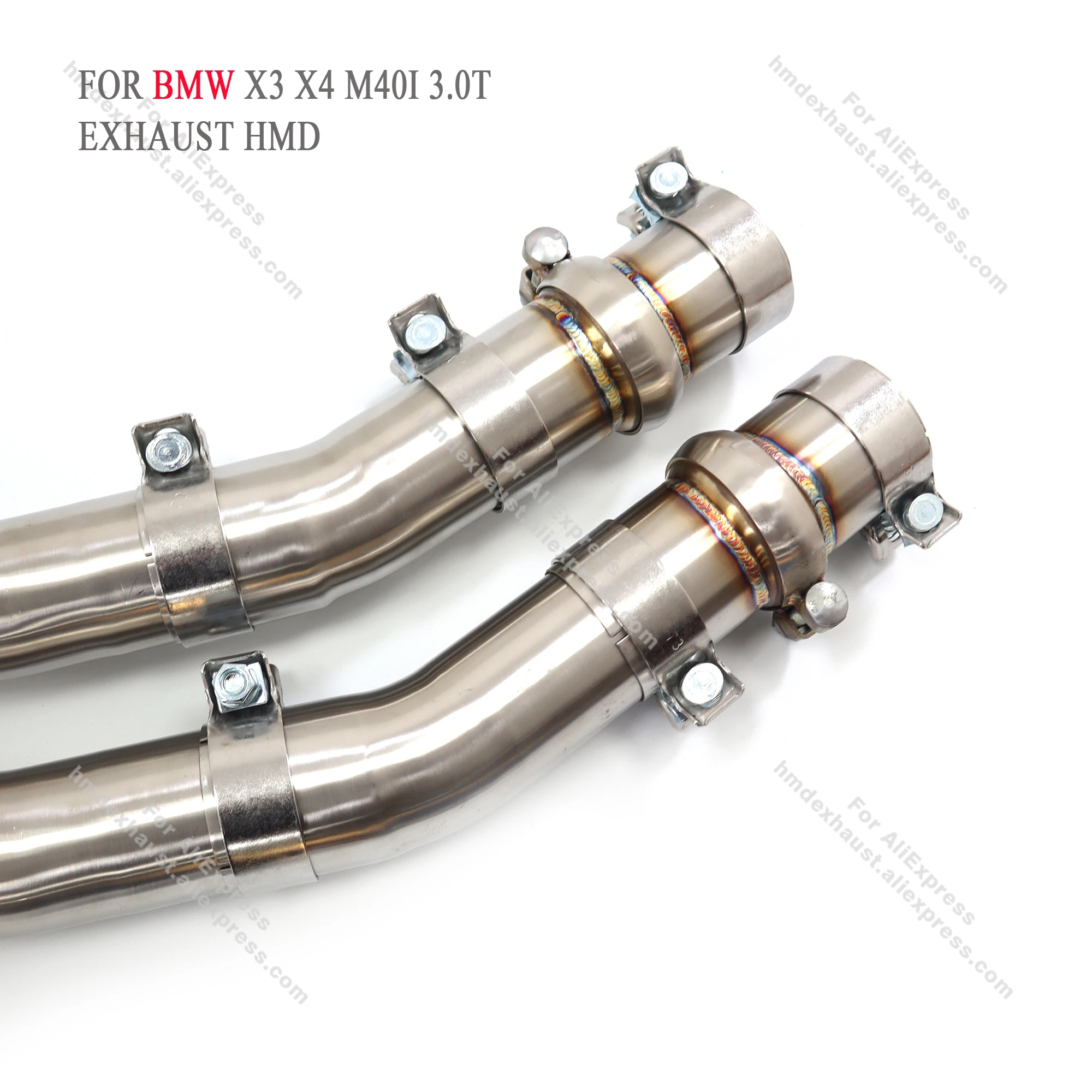 HMD Exclusive customization Stainless Steel Exhaust System Performance Middle pipe for BMW X3 X4 M40I 3.0T Car
