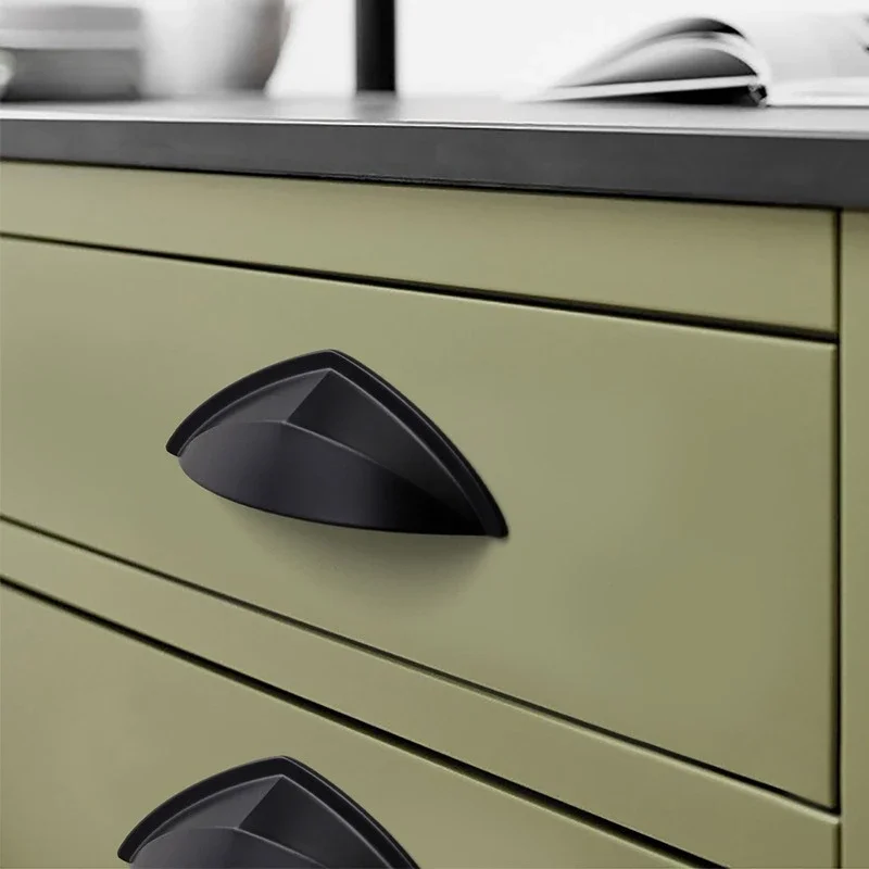 Minimalist drawer cabinet door shell pull handle for kitchen cabinet wardrobe and dressing table single-hole furniture hardware
