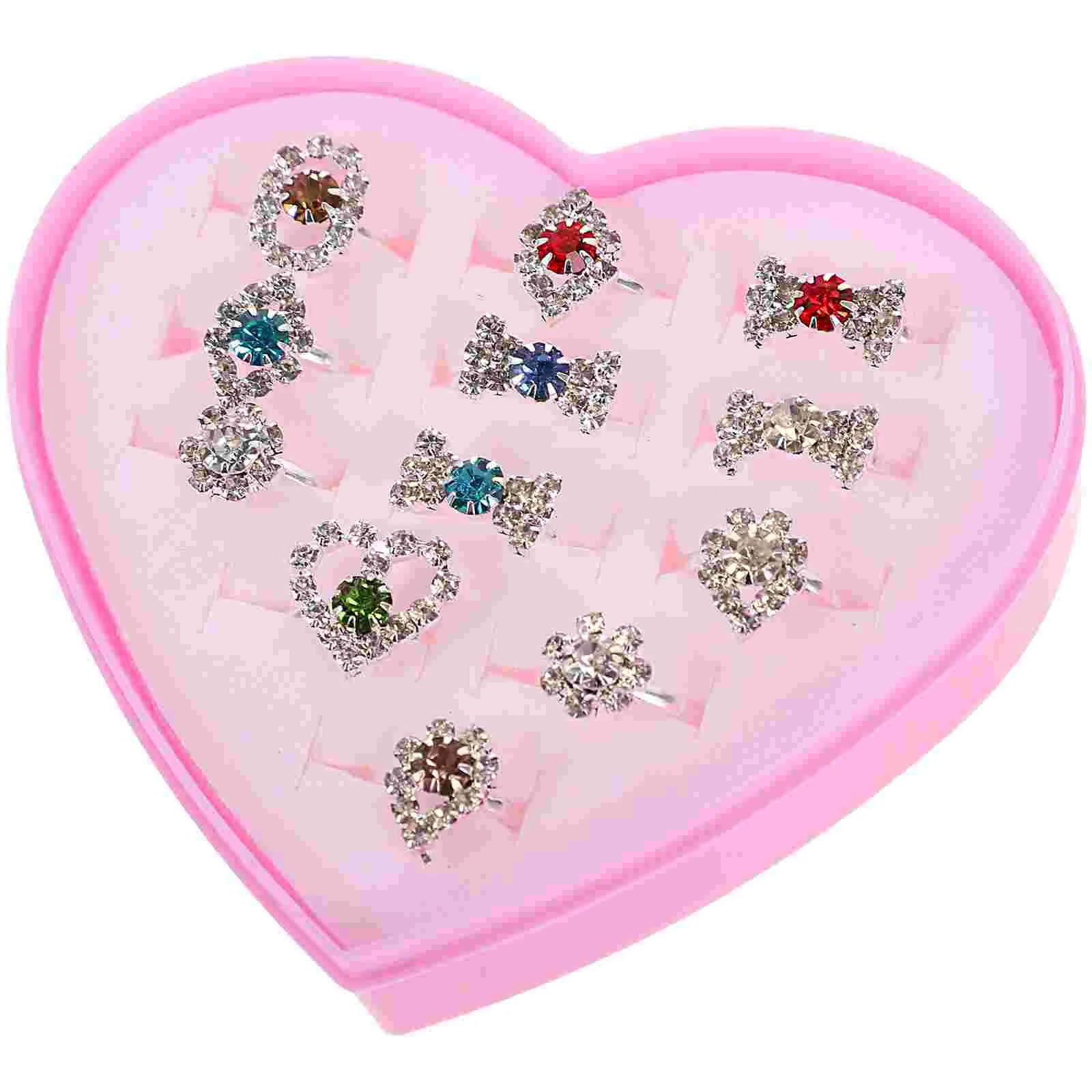 Children's Ring Crystal Rings Kids Costume Accessories Gemstone Adorable Jewelry Girls