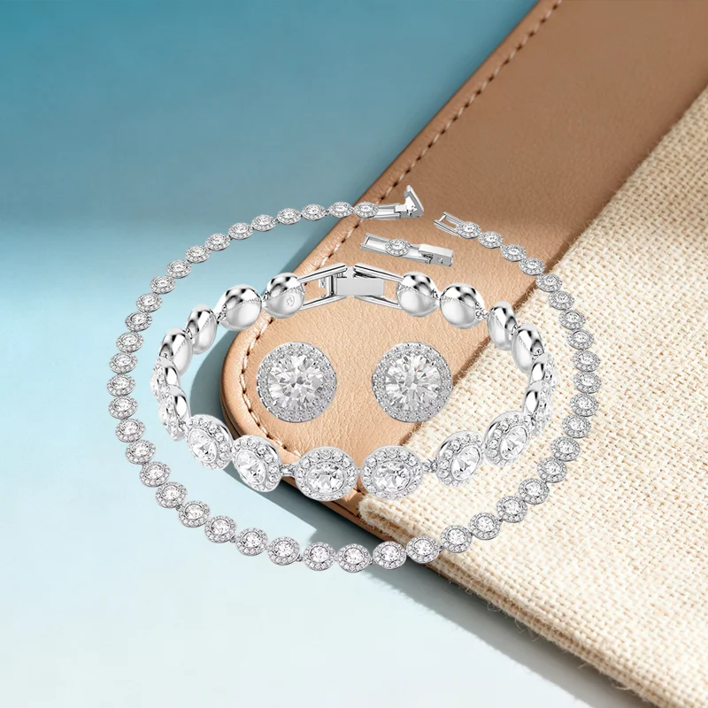 مجموعة قلادة Una Angelic للسيدات بتصميم دائري مجوهرات أنيقة كهدية للمواعدة اليومية #2