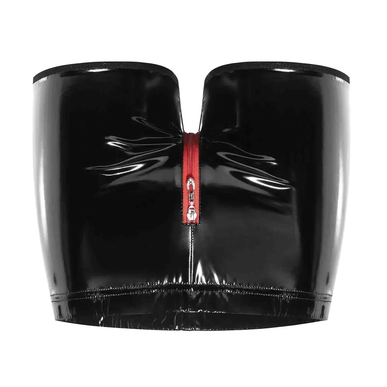 

Мужские шорты-боксеры больших размеров, боксеры из лакированной кожи, забавные трусы с U-образной молнией и открытой промежностью, набедренная посылка, сексуальное нижнее белье