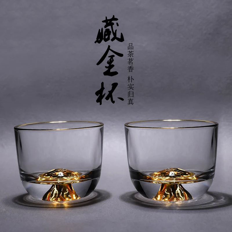 Creative Treasure Mountain  Owner Kung Fu Tea Cup, High-end Tea Set, Personal Special Single Cup Transparent Glass Tea Bowl