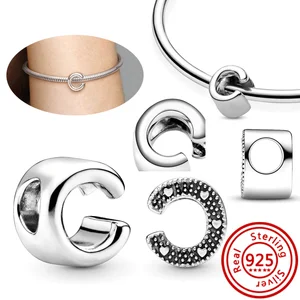 925 الفضة الاسترليني DIY اسم الخرز ، سوار سحر ، أساور ، مجوهرات راقية ، 26 حرفا ، الأبجدية من الألف إلى الياء ، بدلة باندورا الأصلية ، حار بيع ، 100٪ أفضل 10 حبات مبيعا بالحروف - رقم 9