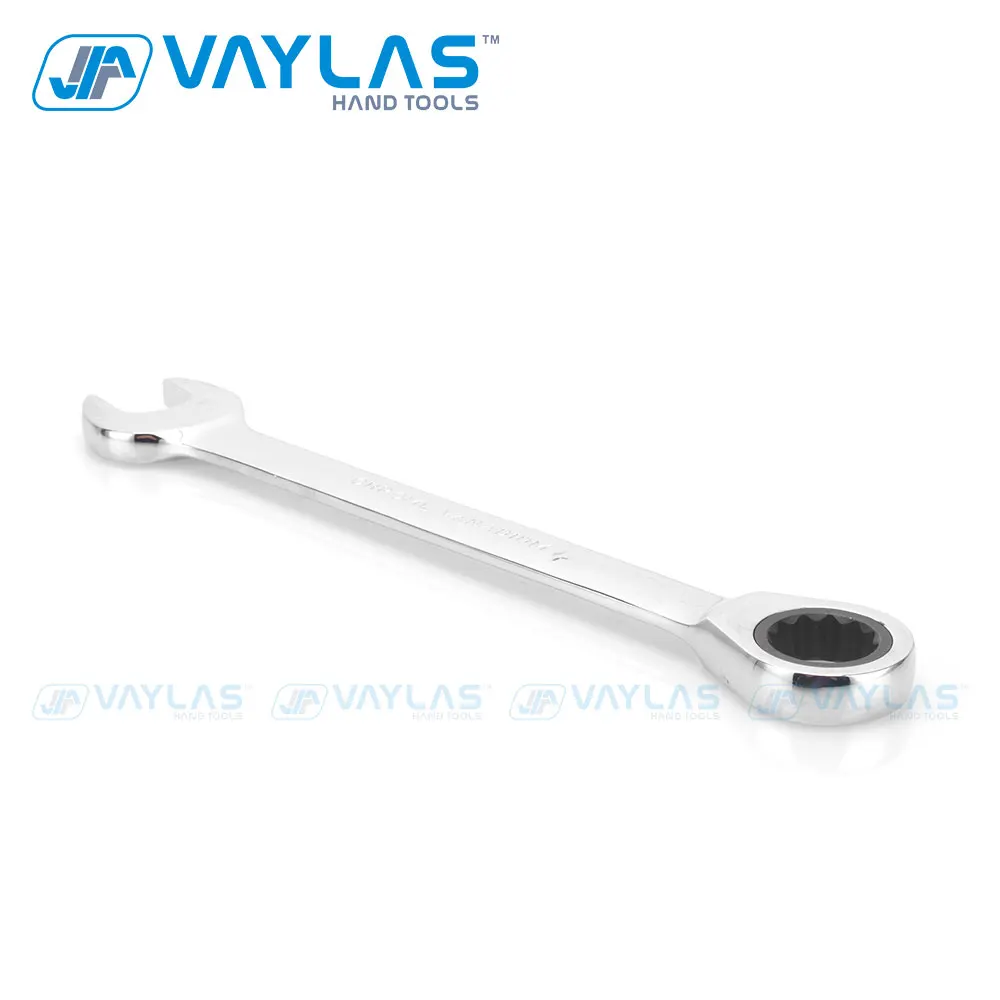 VAYLAS 9mm Combination Wrench Fixed Head Ratcheting 72T and Open End High Torque Mirror Polish Spanner Repair Hand Tool