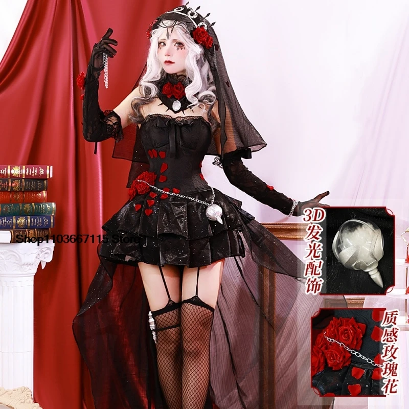 Ada Messmer Cosplay Costume Wig Women Black Sexy Dress Halloween Christmas New Year Carnival Party Cosplay Game Uniform Full Set