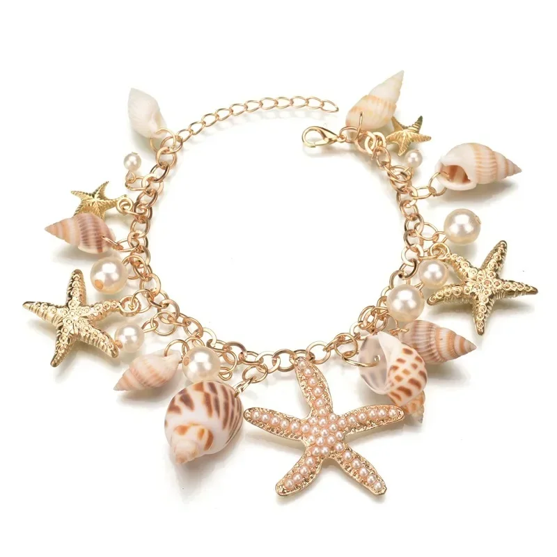 Fashion Tidal Ocean Bohemian Style Bracelet with Sea Star Shell Bracelet gift