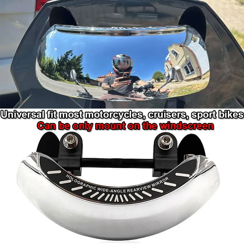 Fit For CFMOTO VOGE KOVE QJMOTO ZONTES 368G 450MT DS800X Motorcycle Windscreen 180 Degree Holographic Wide angle RearView Mirror