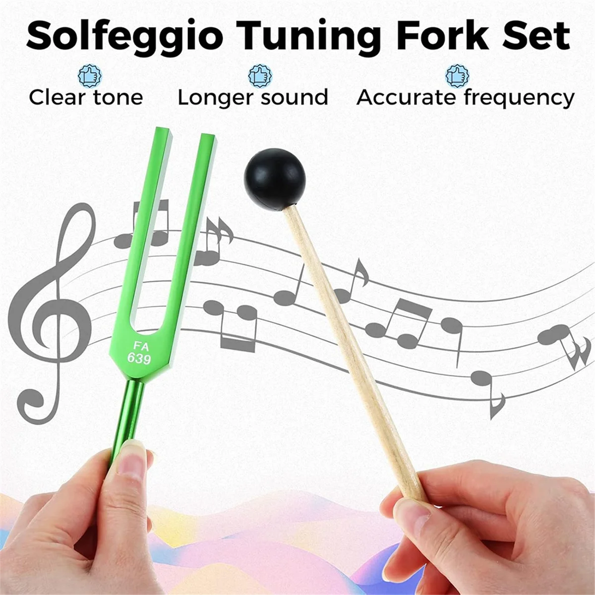 

Lo-ok Tuning Fork Set, 9 PCS Color Tuning Forks for Healing Chakra,Sound Therapy,Keep Body,Mind and Spirit in Perfect Harmony