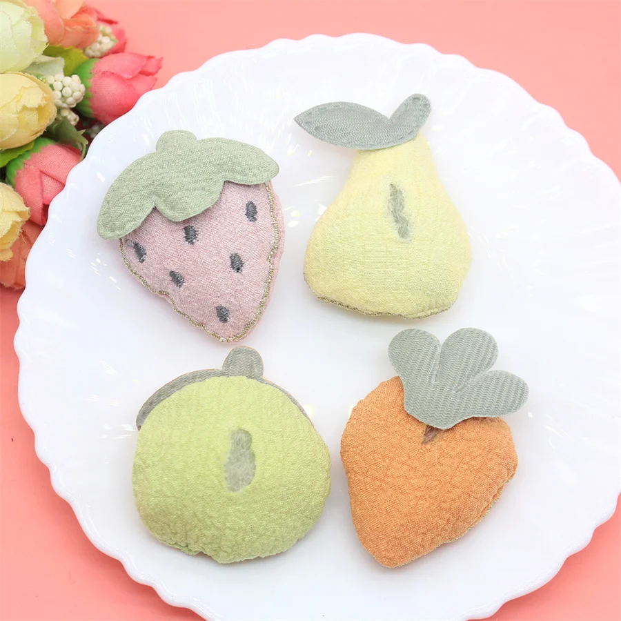 5Pcs/Lot Cute Cartoon Fruit Doll Appliques For DIY Handmade Children Hair Clip Accessories Hat Cloth Bag Brooch Patches New