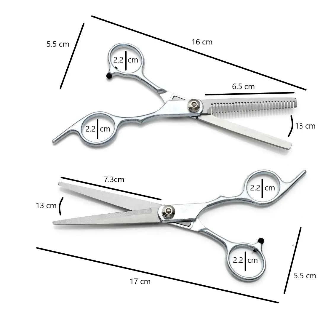 Hochwertiges 6-Zoll-Haarscheren-Set aus leichtem Edelstahl, Schneideschere + Effilierschere, Perücken-Salon-Spezialknipser