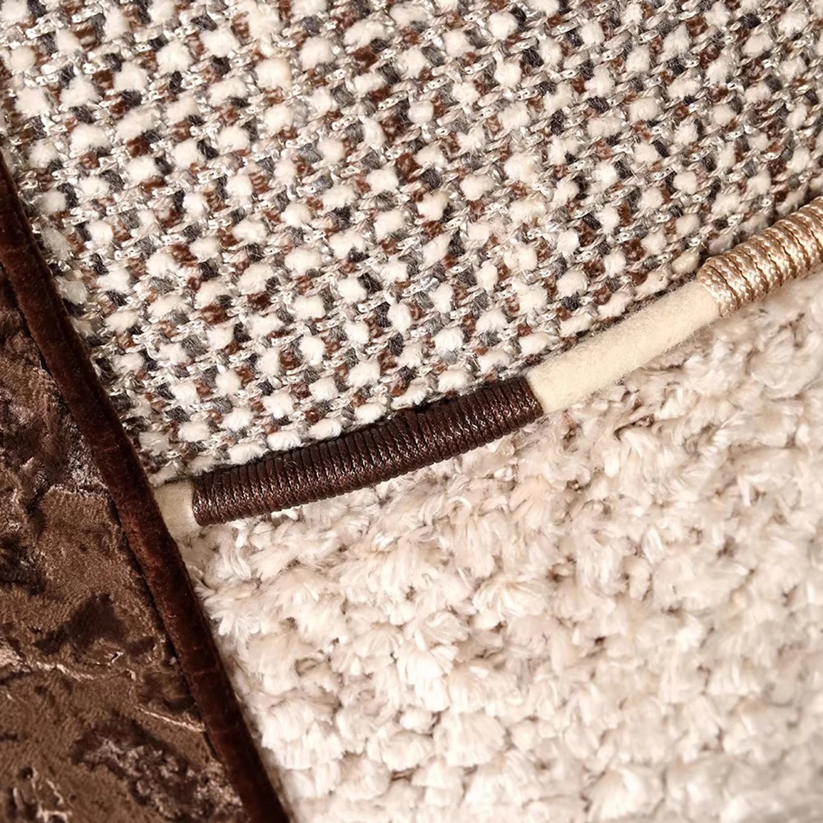 Light luxury high-end pillows high-end villa model rooms homestay living rooms sofas waist pillows coffee colored square pillows