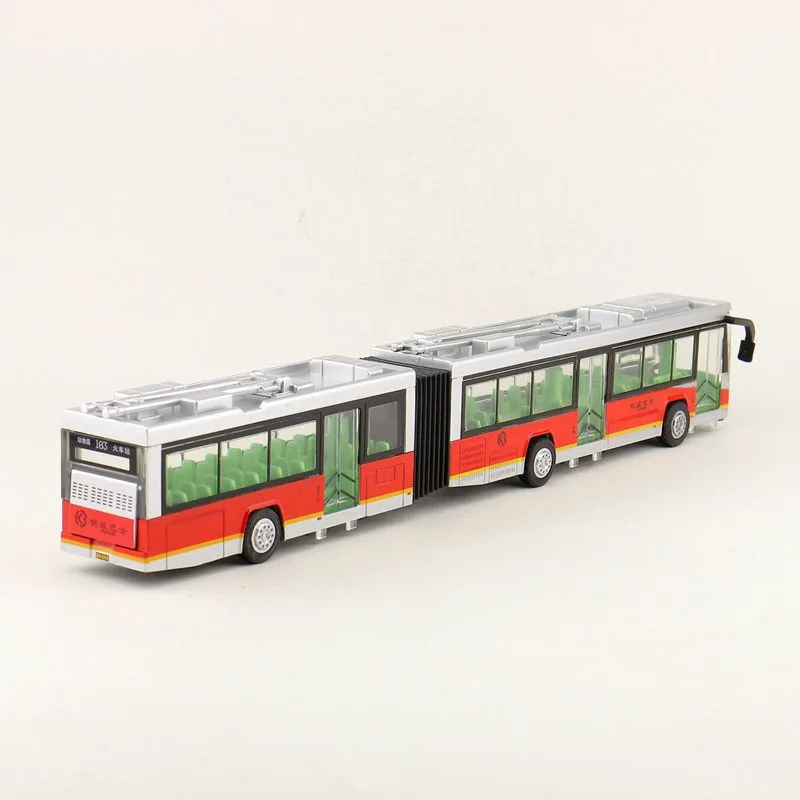 High quality 1:50 alloy double section bus model,simulating sound and light,travel bus toys,children\'s toys,wholesale