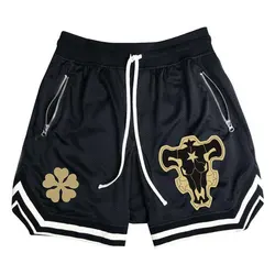 Men's Sports Basketball Shorts Anime Black Clover Gym Shorts Summer Fitness Joggers Casual Breathable Short Pants Scanties Male