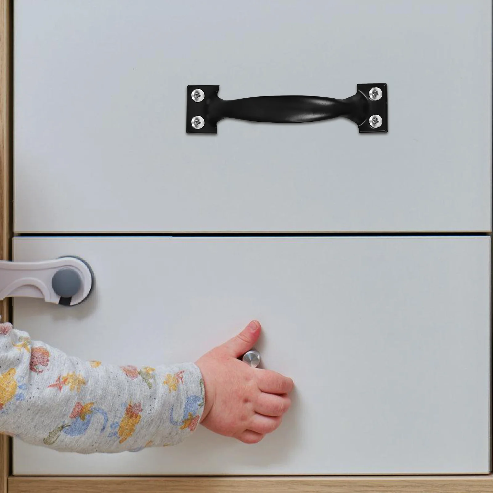 

10pcs Door Pulls Cabinet Handles Black Barn Bow Heavy Duty Metal Garage Dresser Closet Window Hardware