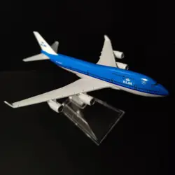 1:400 Metal Aircraft Model Replica, Dutch KLM B747 Airplane Scale Aviation Diecast Miniature Art Home Office Decor Toy Gift