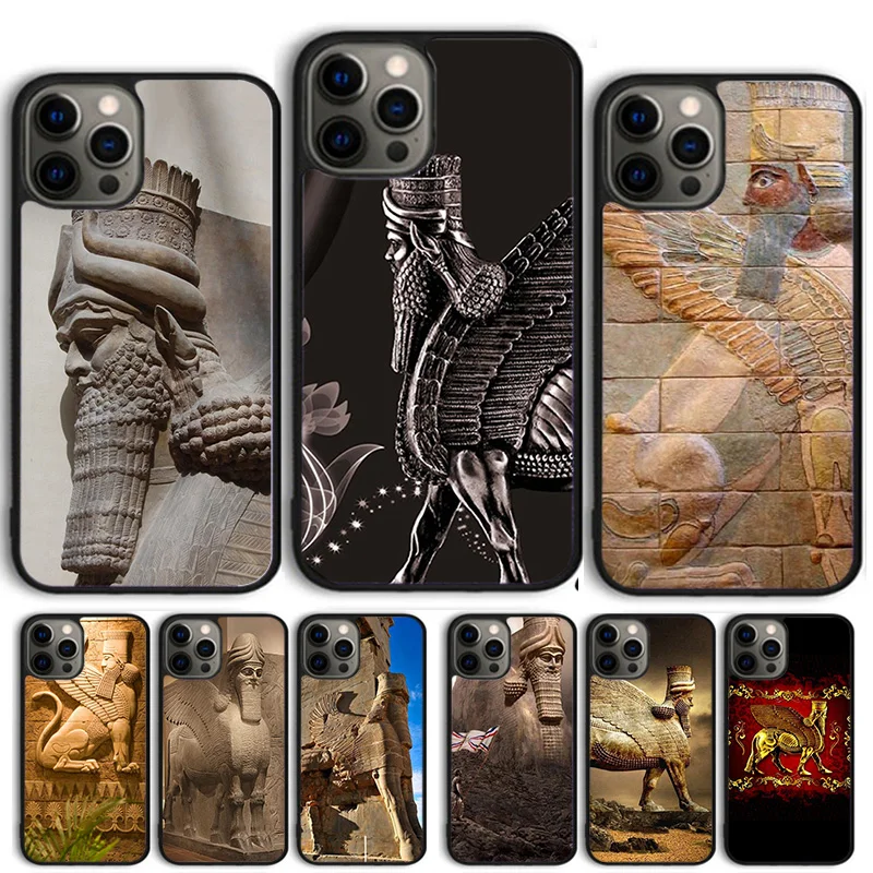 Lamassu Assyrian Winged Bull Capa Phone Case for iPhone 16 15 SE2020 7 8 Plus for Apple 13 11 12 14 Mini Pro Max Cover fundas