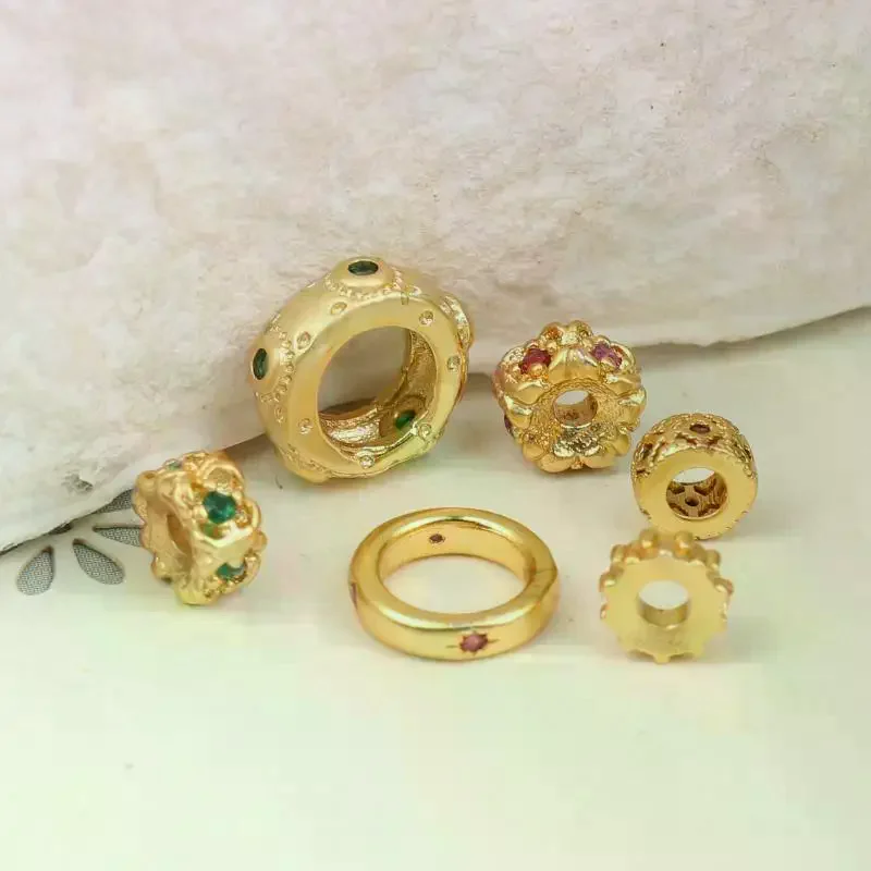 

5/10Pcs Antiquity Micro-inlaid Zircon Golden Beads For Jewelry Making Spacer Beads DIY Bracelets Necklace Accessories