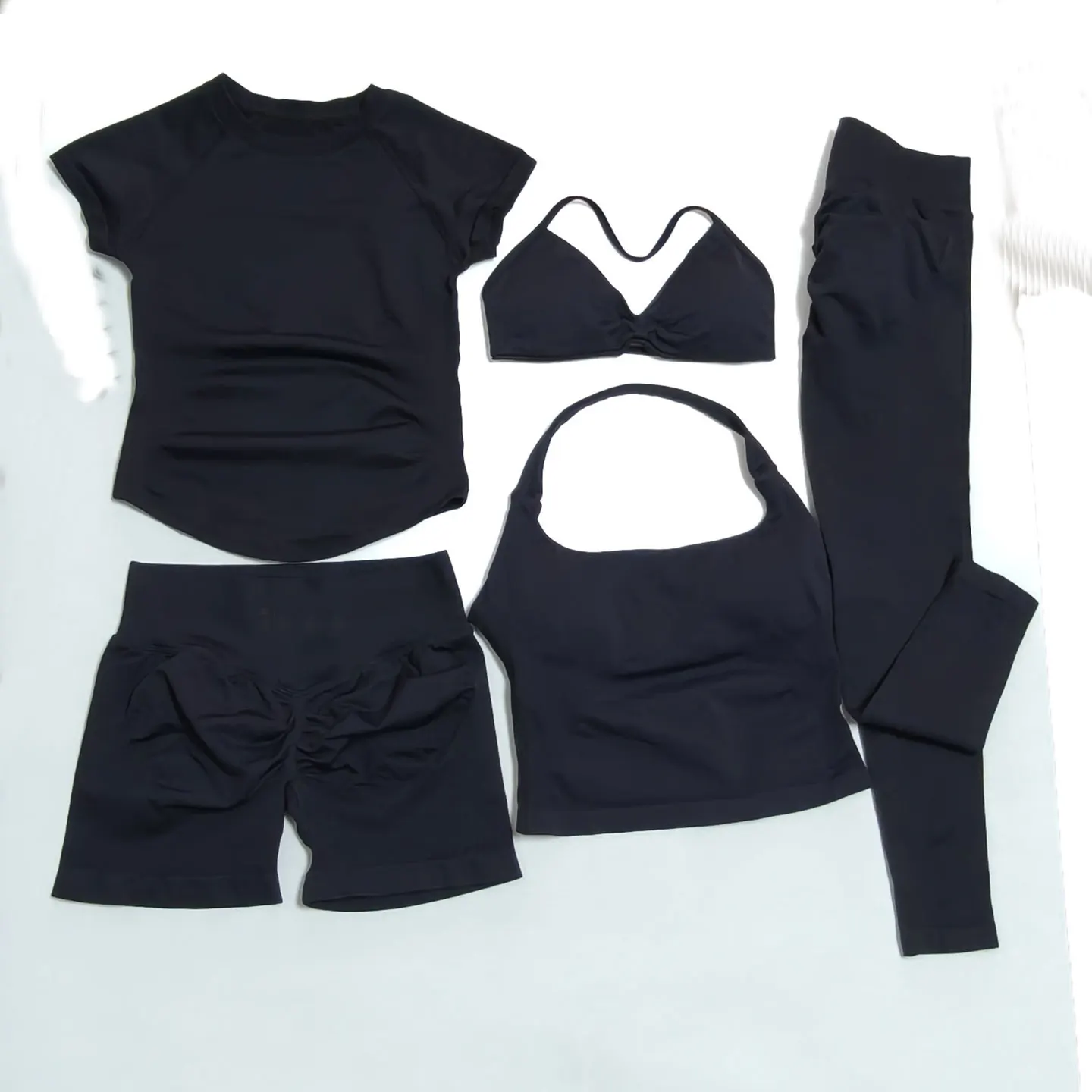 

Black Women's Sportswear Yoga Set Fitness Clothes Workout Wear Yoga Outfit Gym Set Sports Outfit Sports Top Fitness Leggings Set