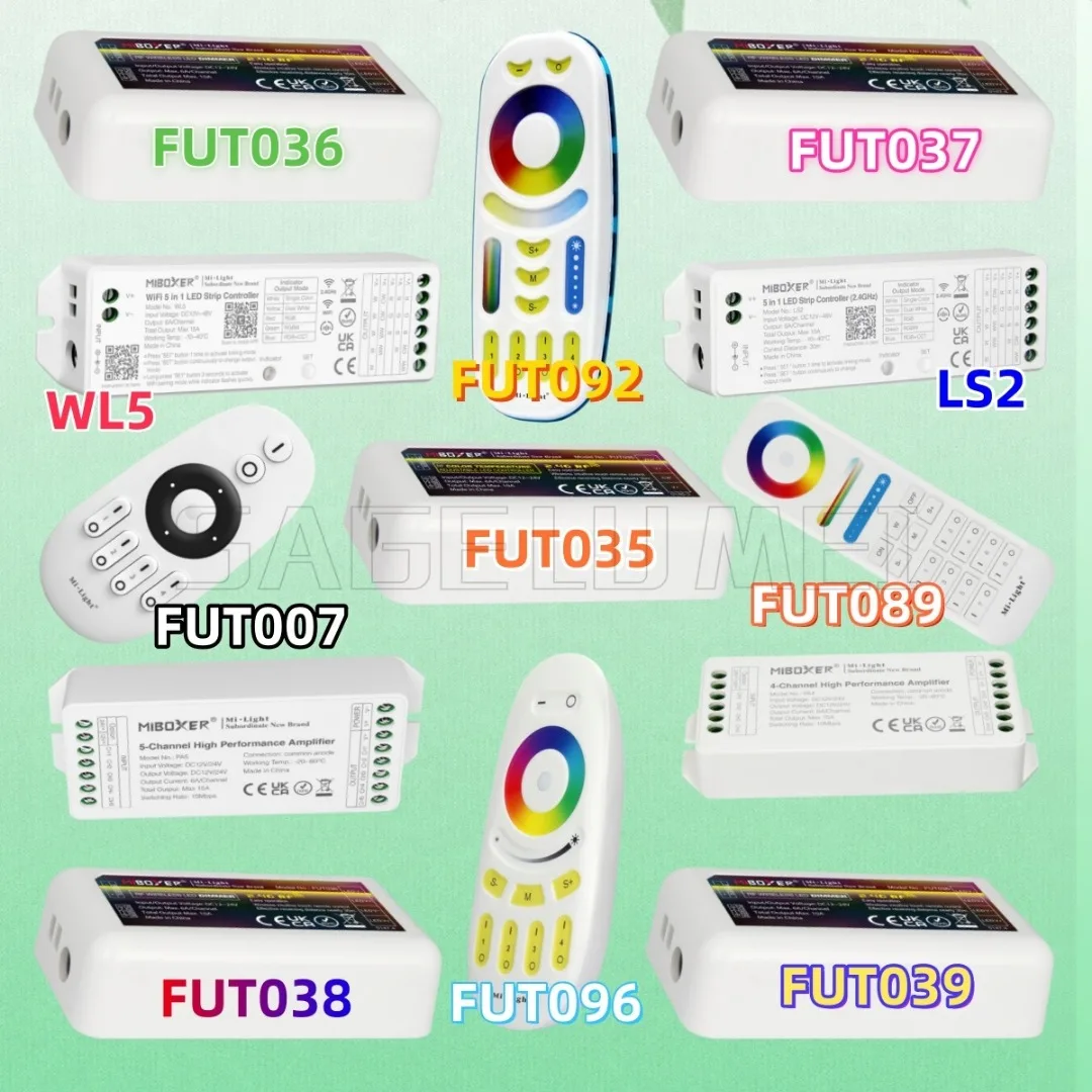 

NEW FUT035 FUT036 FUT037 FUT038 FUT039 Miboxer LED Controller Dimmerfor Single Color CCT RGB RGBW RGB+CCT Cob Strip Tape Light
