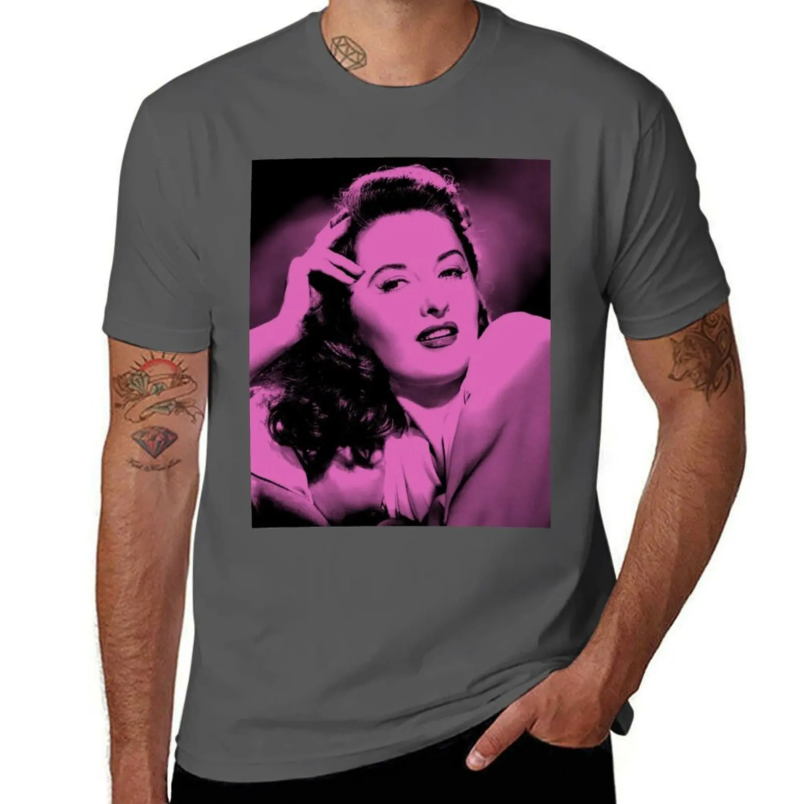 Stanwyck in black and Barbara pink T-Shirt Fashion Pattern Printed Tee Shirt