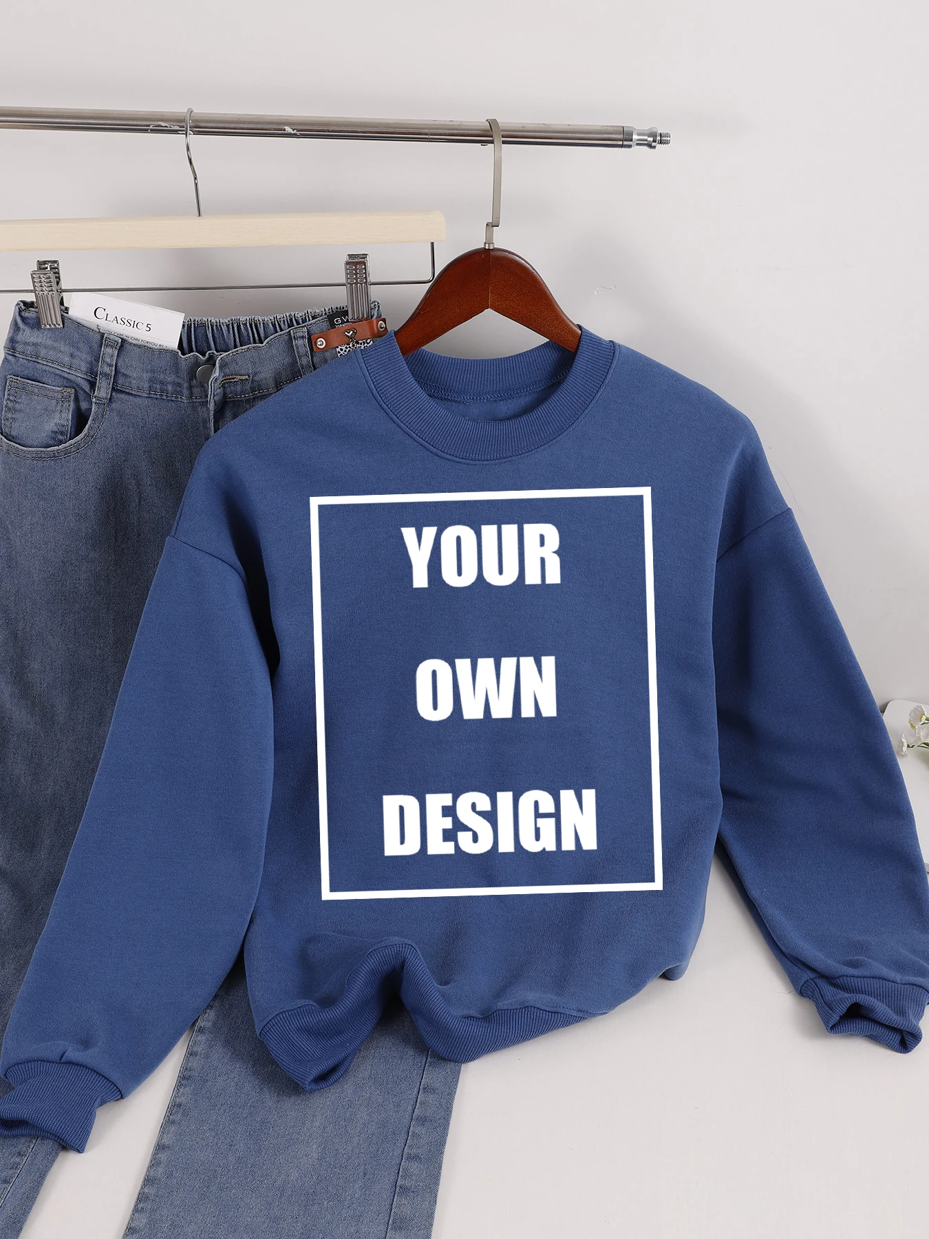 Custom Graphic Logo Promote Sales Retro Women'S Hoodies Casual Pullovers Fleece Fashion Sportswear Couple Loose Clothing