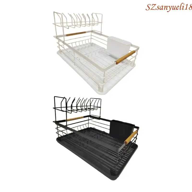 

94PC Dish Drying Rack With Removable Drip Tray And Utensil Holder Rustproof Dishes Plates For Kitchen Countertop