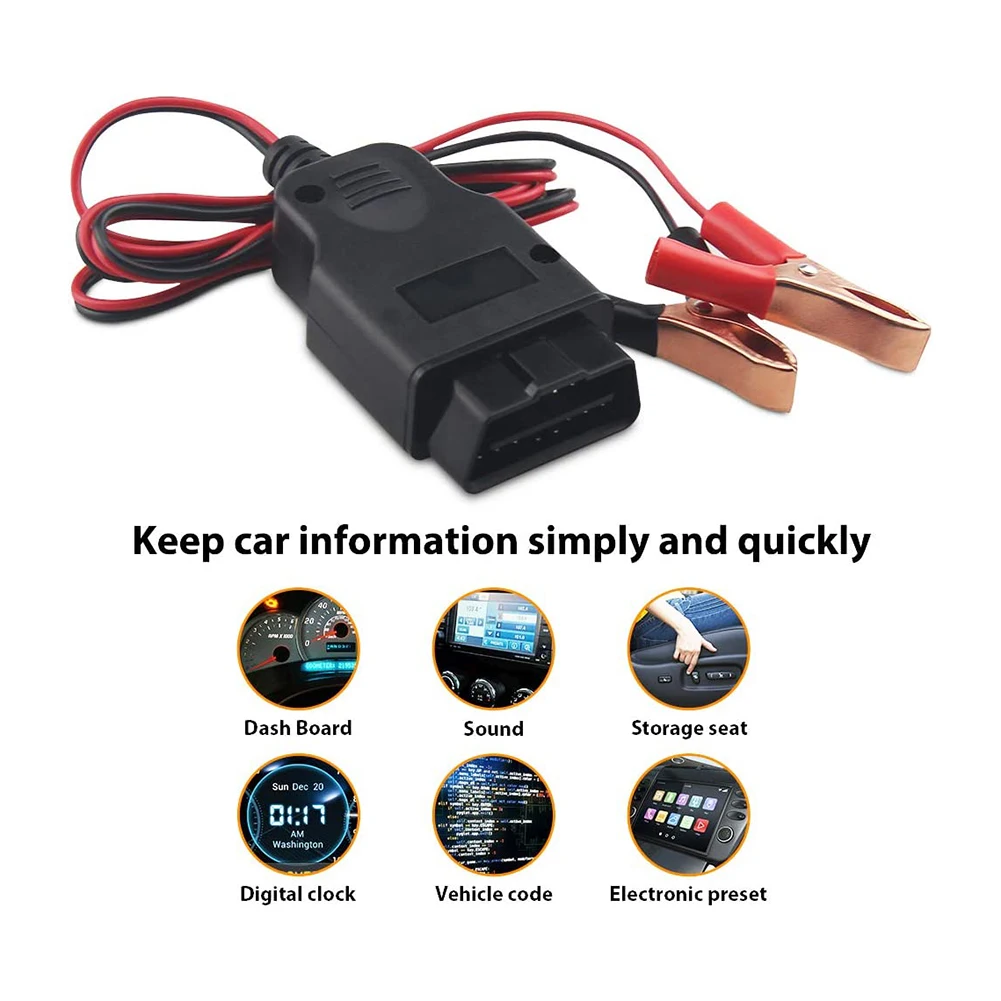 

Автомобильный разъем ECU OBD2, аккумулятор, зажим для зарядки аккумулятора, 2, разъем, устройство для экономии топлива автомобиля, инструмент для авторемонта