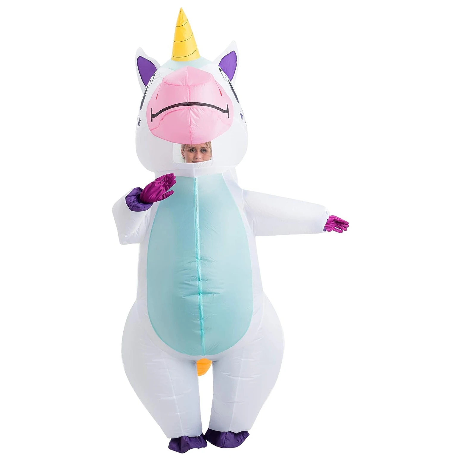 Inflatable Unicorn Costume Adult Halloween Blow‑up Fancy Dress Cosplay Outfit for Carnival Party - view 5