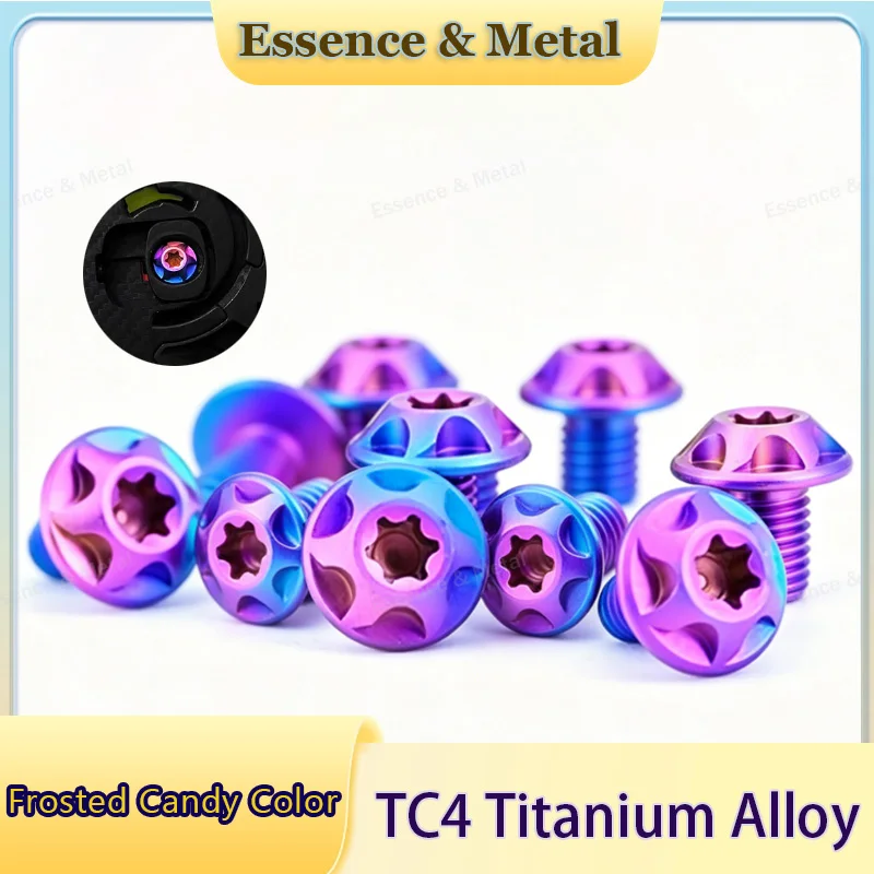 4PCS Gr5 Titanium Alloy Helmet Screws Motorcycle Helmet Modification Bolts TC4 Frosted Candy Color Suitable for SHOEI X14 X15