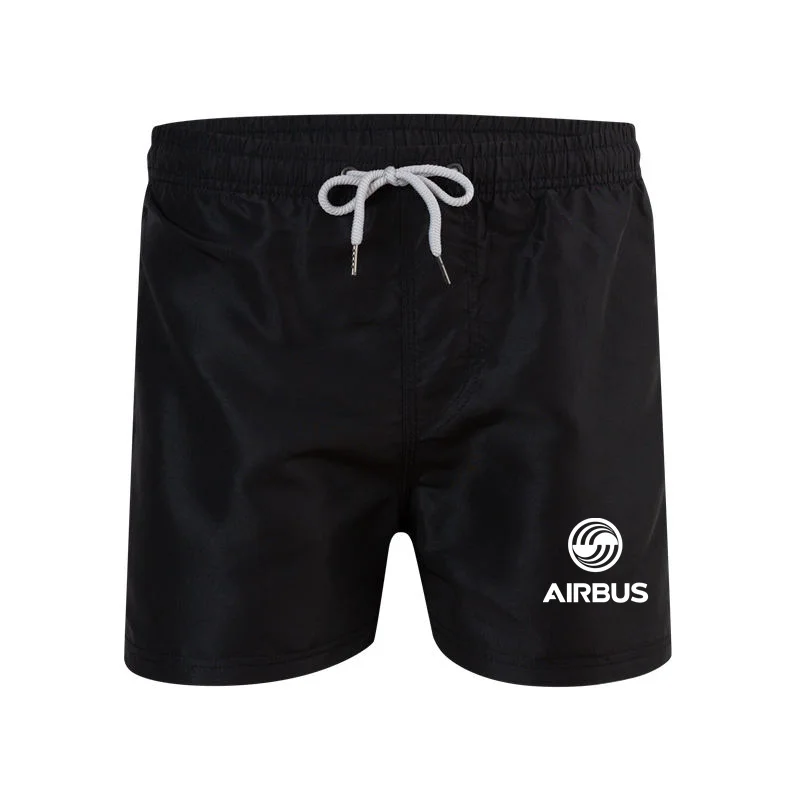 AIRBUS AVIATION Flight Men's Swim Trunks Beach Shorts Drawstring with Mesh Lining Elastic Waist Plain Breathable shorts