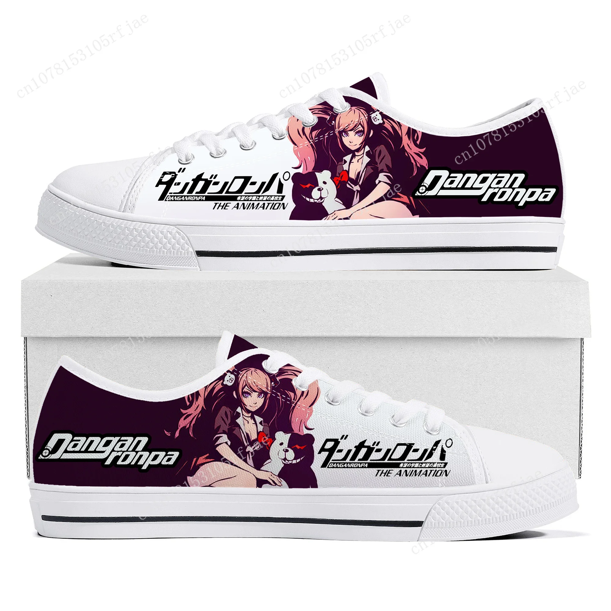 Cartoon Game Danganronpa Junko Enoshima Low Top Sneakers Womens Mens High Quality Canvas Sneaker Couple Custom Built Shoes