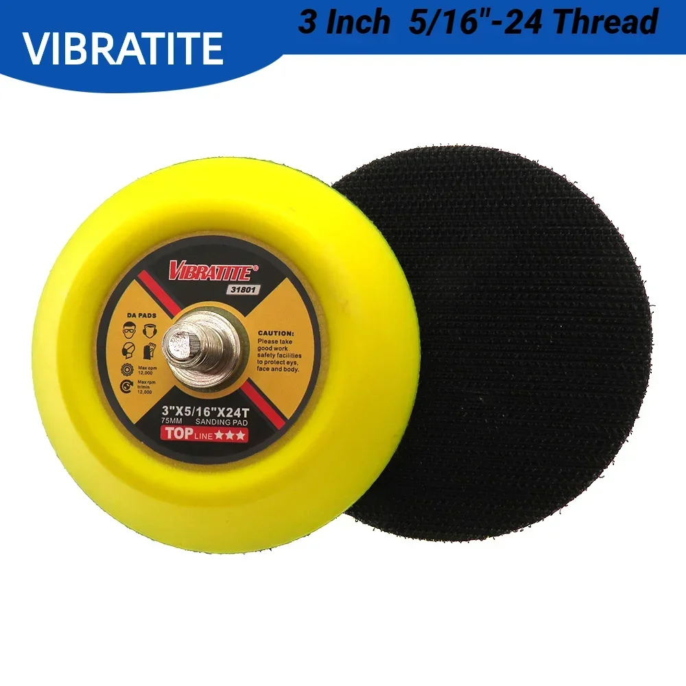 3 Inch 75mm Professional Dual Action Random Orbital Sanding Pad 5/16-24 Thread Hook and Loop