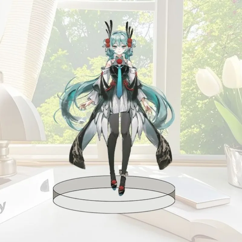 شخصيات Piapro حامل أكريليك صغير الشكل Hatsune Miku Kagamine Len أنيمي الطرفية طالب سطح المكتب حلية صغيرة مجموعة جديدة