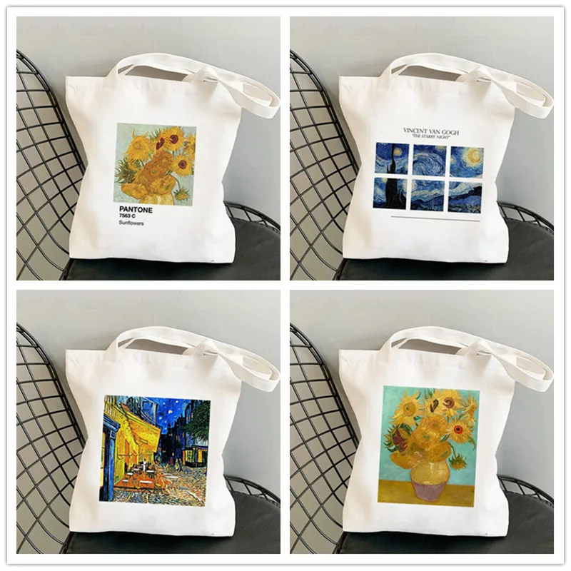 Van Gogh Oil-painting Women Shoulder Bags Harajuku Female Tote Bag Fashion Shopper Handbag Large Capacity Canvas Girl Handbags