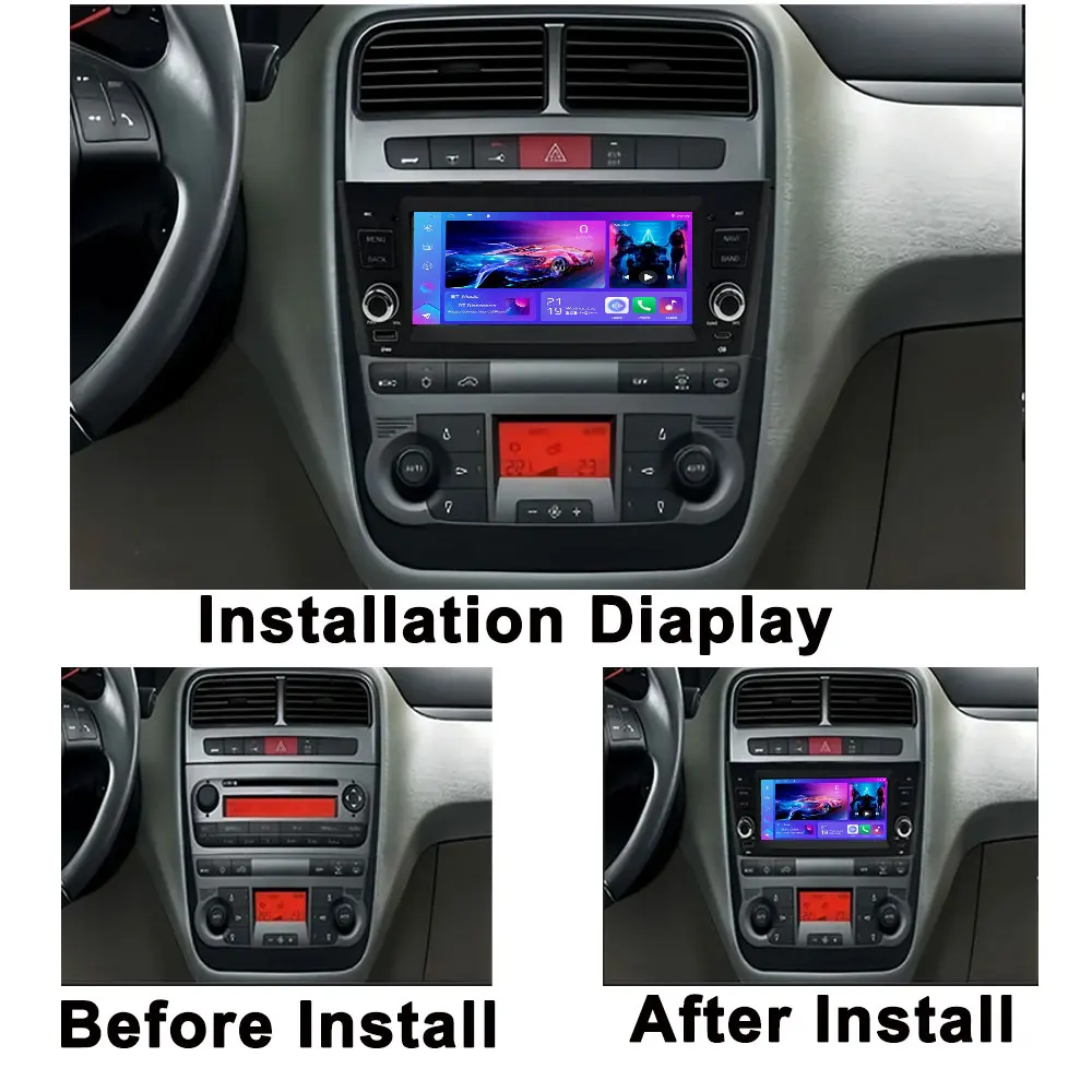 6.8''Android Car Radio For FIAT Punto 2005-2009 For Linea 2007-2011 Auto Carplay GPS 5G WIFI Multimedia Video Player BT Wireless