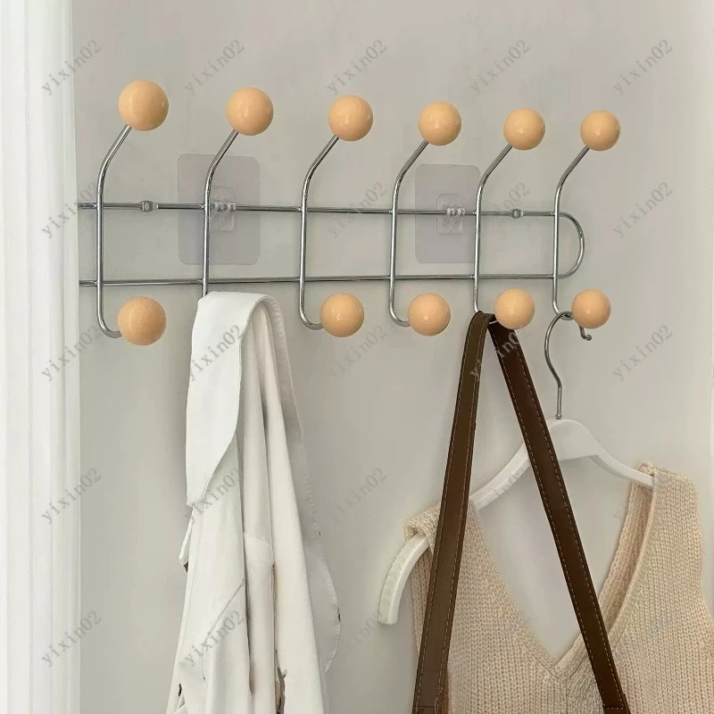 

Wall Mounted Coat Rack Entrance Hall Clothing Hanger Hooks for Backpack Cap Scarf Storage Organizer