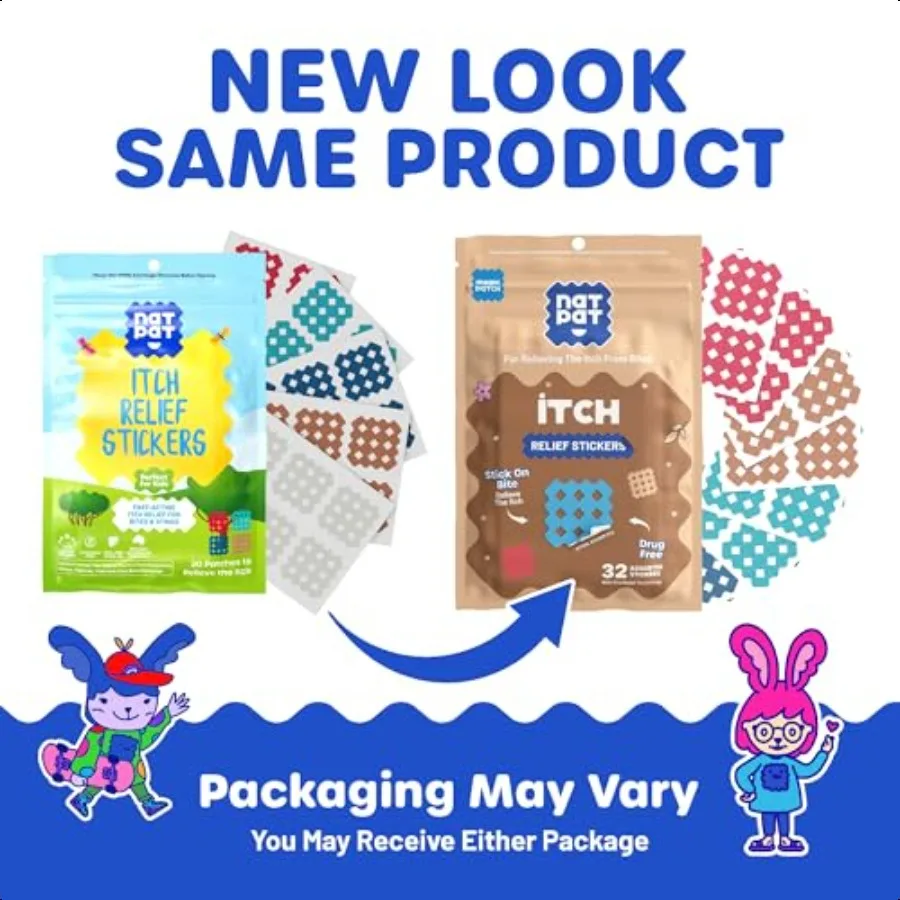 NATPAT Magic Patch Itch Relief Stickers Insect Bite Patch for Mosquitos Ticks Midges Sandflies and Bed Bug Bites 32 Count