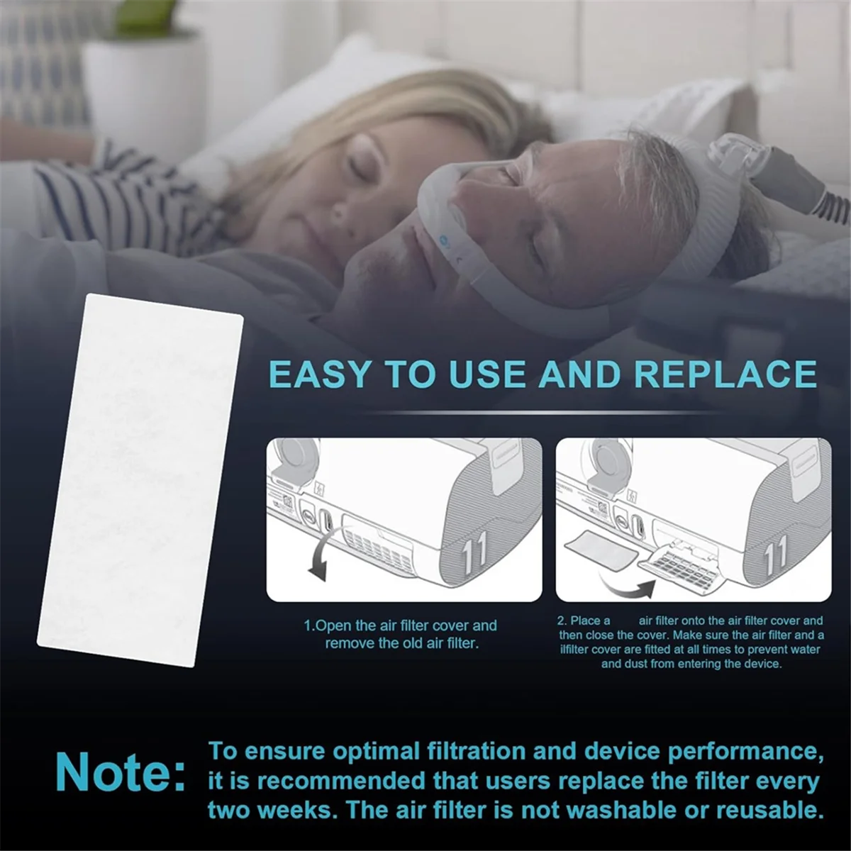 Paquete de 40 filtros de repuesto para la serie Airsense 11 Supplies, filtro desechable ultrafino para máquina CPAP