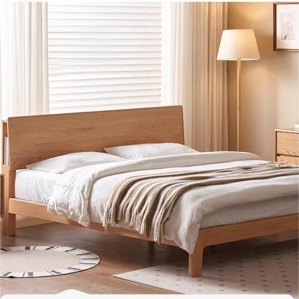

Nordic Modern-style Luxury Eco-friendly Durable Soft Headboard Oak Solid Wood Bed Frame for Queen/King Size Bedrooms Kids Roompr