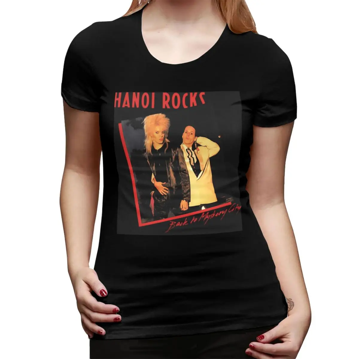 

Футболка Hanoi Rocks для женщин, уличная футболка с круглым вырезом, женская летняя одежда с короткими рукавами, топы