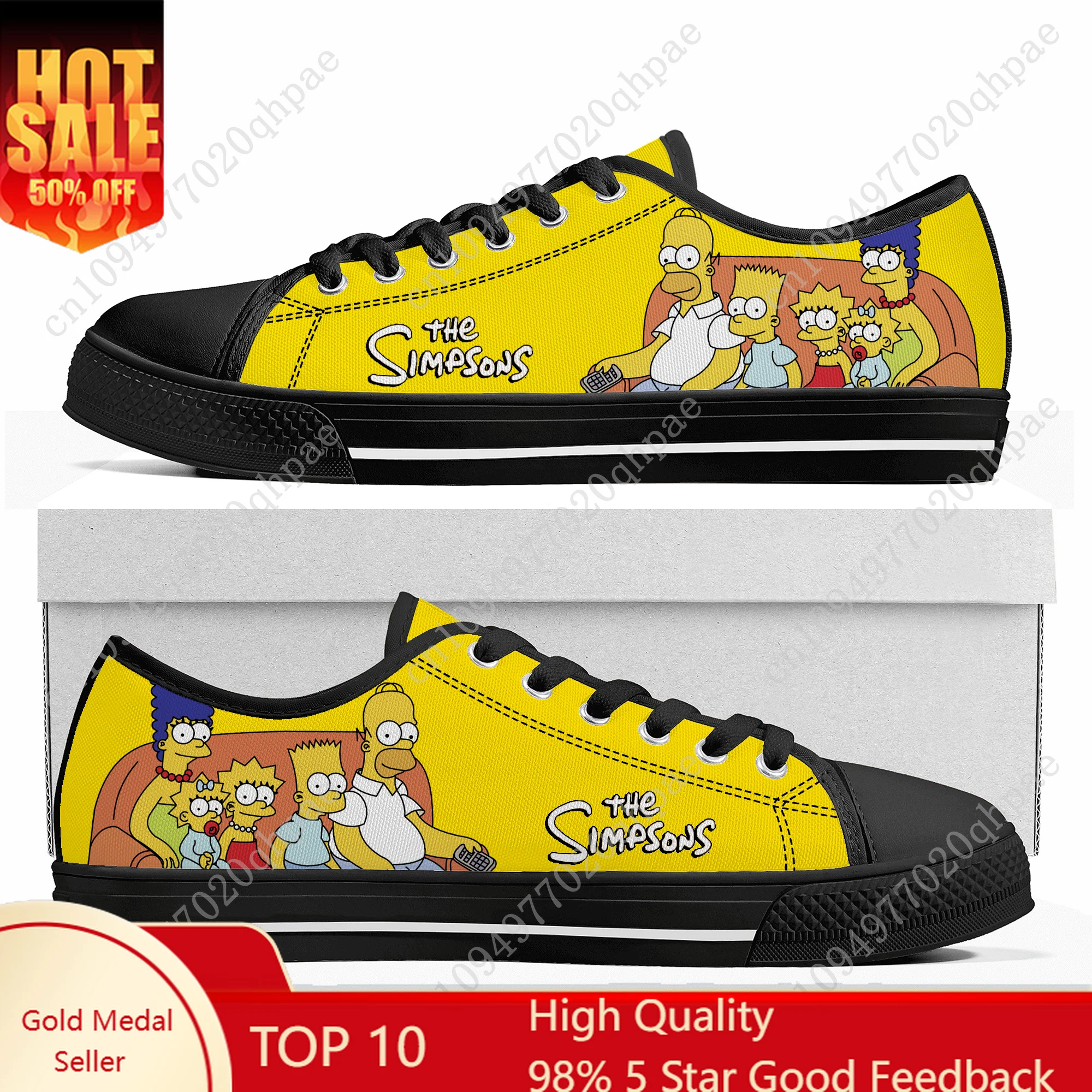 

S-Simpsonss Low Top Sneakers Mens Womens Teenager High Quality Breathable Canvas Sneaker 3D Print Casual Shoes Personalized Shoe