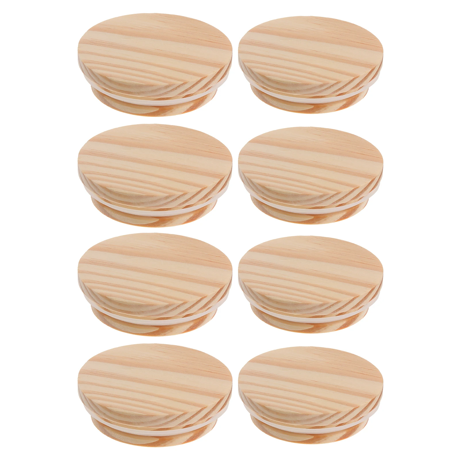 

8pcs Wooden Sealing Multi-Use Covers Replacement For Glass Bottle Dry Food Storage High-End Simple Bottle Cover Cup Lid Jar Lids