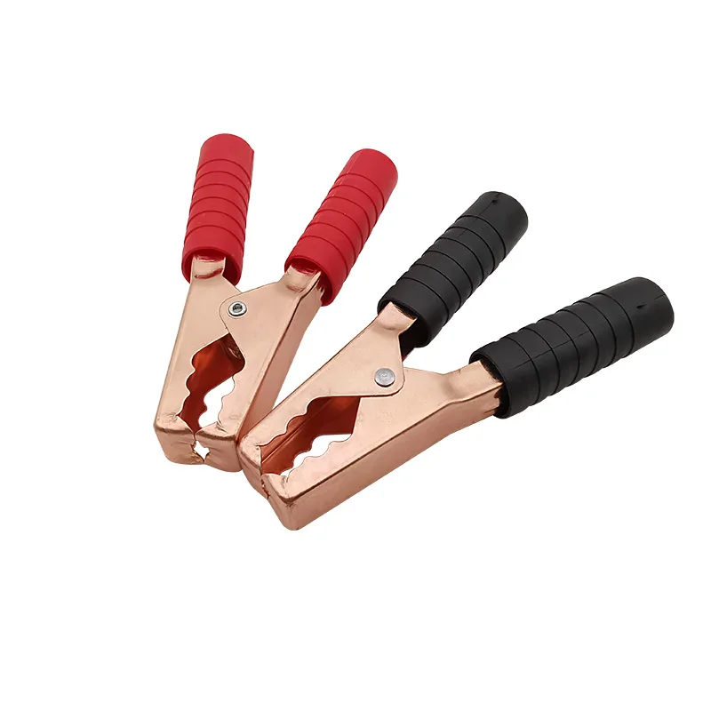 1Pair 200A Alligator Clip Car Battery Test Large Crocodile Clamp Length 14CM with Red Black Plastic Sheath