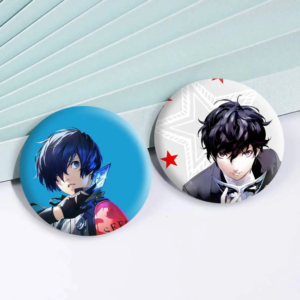 Game P-Persona 3 4 5 Anime Badges Creative Tinplate Button PinsBrooch Badge Clothes Backpack