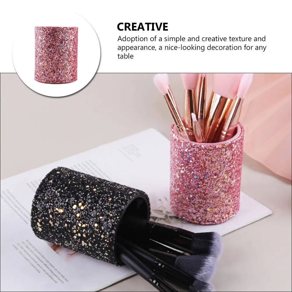 

Glass Pen Holder Multipurpose Makeup Brush Container Desktop Storage Organizer for Office Home Study Thickened Brush