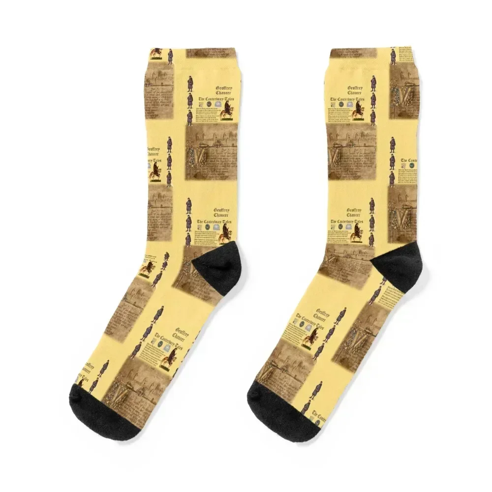 

Chaucer's Canterbury Tales Socks hiking Soccer christmass gift retro Socks Man Women's