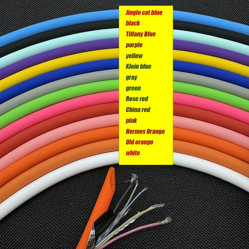 Meter Customized DIY Liquid Silicone Data Cable 6-core 6A/120W Phone Fast Charging Cable Repair TYPE-C USB 0.5/1/2/3/4/5/13